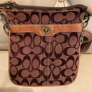 Vintage Coach Signature C Small Crossbody Messenger Bag Brown